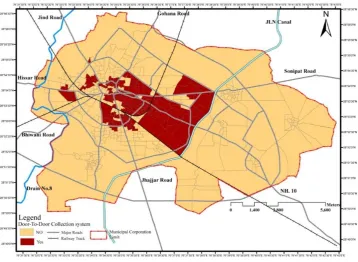 Figure. 6 Map of the location of the door-to-door collection system. 