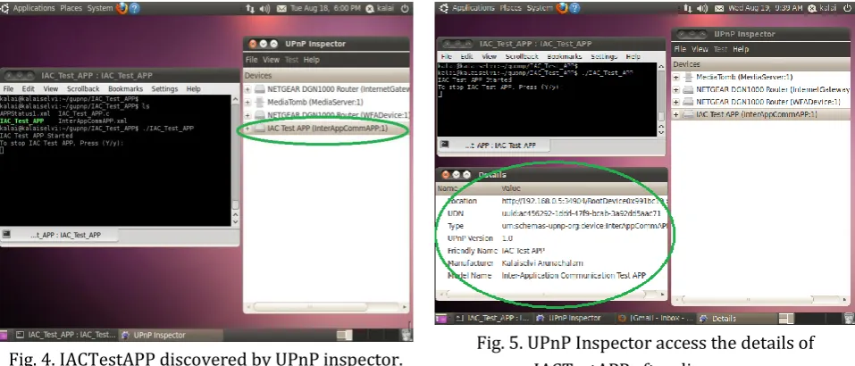 Fig. 4. IACTestAPP discovered by UPnP inspector. 
