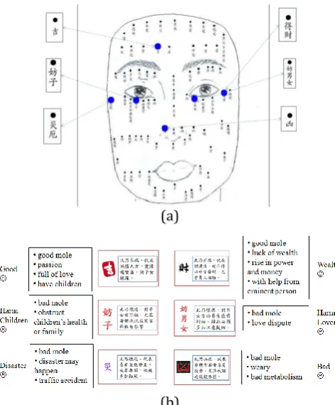 Fig. 9. (a) The recognized moles are indicated with bigger dots for the user in Fig. 5