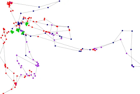 Fig. 7. Classiﬁcation of observations in the wild boar model plotted in geographic space
