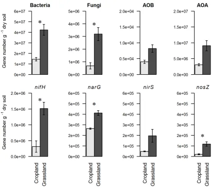Fig. S1. Variation in microbial gene abundance of water from wet sieving method. All 