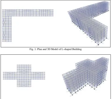 Fig. 1: Plan and 3D Model of L-shaped Building 