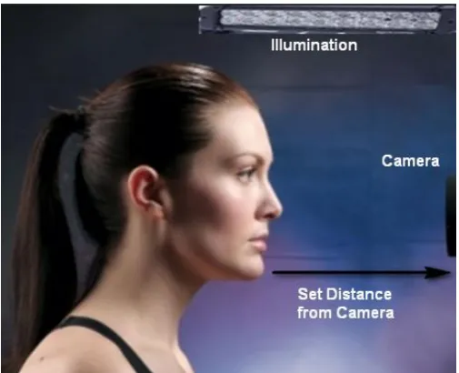 Fig. 1. Example of controlling the set distance, lighting, background and the pose of a facial image [16]