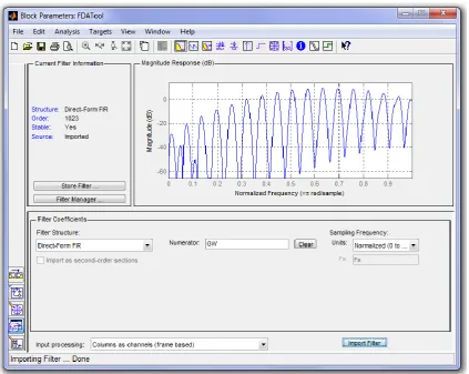 Fig. 4. FDATool Block parameter. 