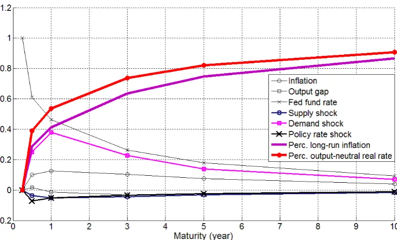Figure 3: Factor loadings of the yield curve - Learning Model