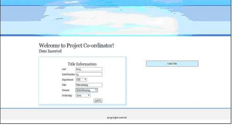 Fig. 1: Message for Title Updation 