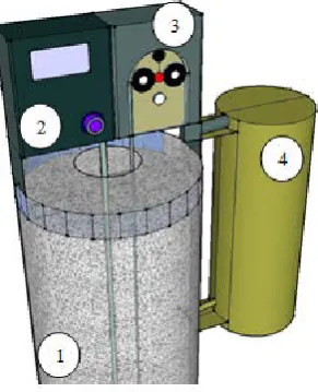 Fig. 1 Scheme of the experimental model stand of the original design for the growth of microorganisms and the formation of a biofilm, where 