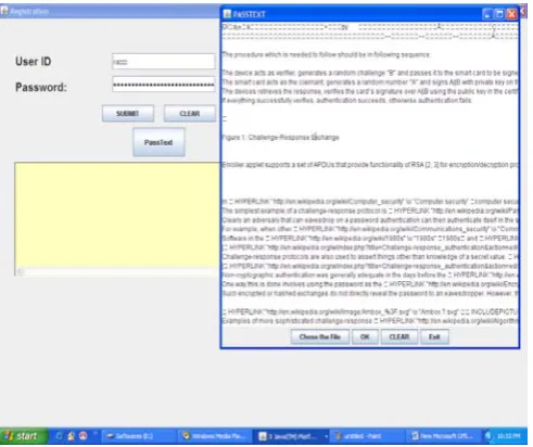 Fig. 1  An example of PassText authentication while reading the text file from the User