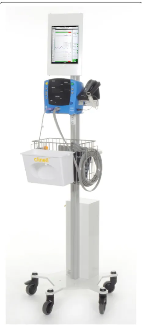 Fig. 1 The SEND data entry hardware. Observation roll stand withequipment for taking observations, barcode scanner andtablet computer
