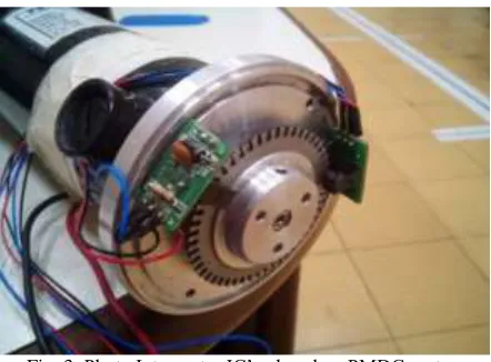 Fig. 3: Photo Interrupter IC’s placed on PMDC motor. 