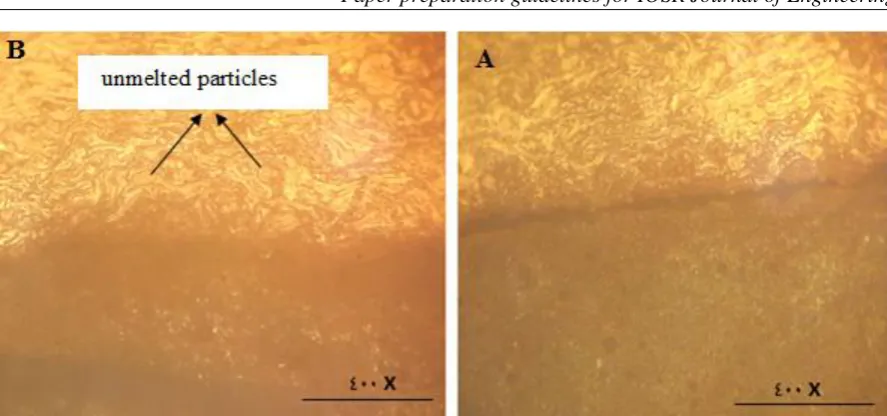 Figure 7   a) brass-steel  with 1 mm Coating (flat sample); and (b) brass-steel  with 1 mm Coating  0.75 mm Coated (flat Sample) at 400X 