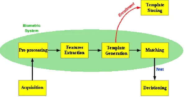 Figure 1.9.  Biometric system processing tasks. 