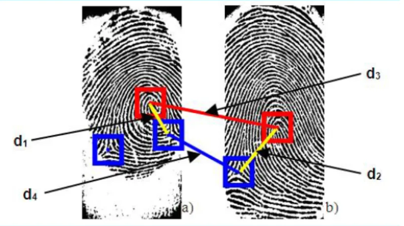 Figure 2.7. a) fingerprint template image, b) test fingerprint image. 
