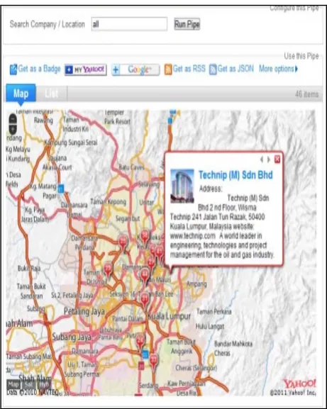Fig. 5, it displays the location of the company and its details on the map based on user input in the search button