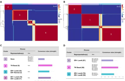 Fig 1. Application of non-negative matrix factorization (NMF) to optimal clustering of UBCS and TCGA lncRNAexpression
