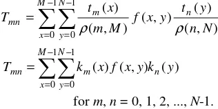 TABLE THE RECURSIVE RELATION OF POLYNOMIALSI  8×8 ORTHOGONAL TCHEBICHEF  