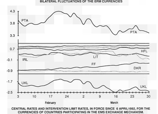 TABLE I BILATERAL FLUCTUATIONS OF THE ERM CURRENCIES 
