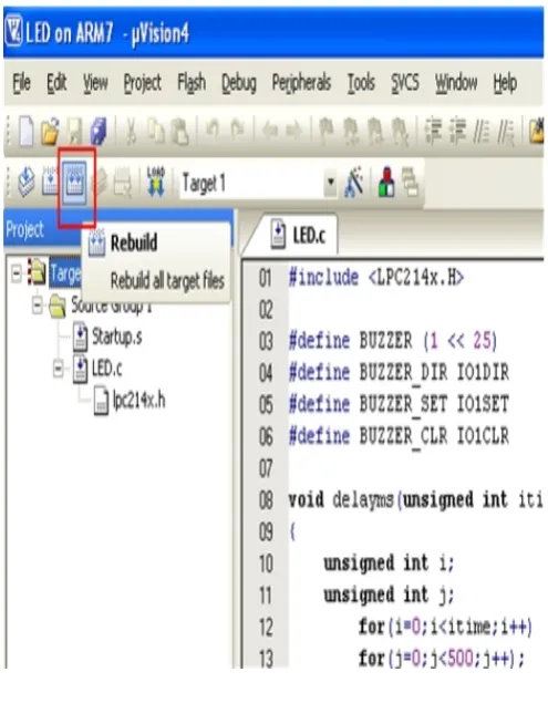 Fig 6. Rebuilding all target files 