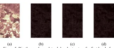 Figure 5. Biorthogonal wavelet sub-bands structure for first level of 