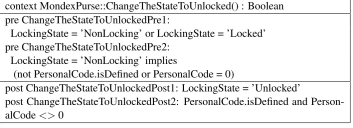 Table 5: ChangeTheStateToUnlocked - First version