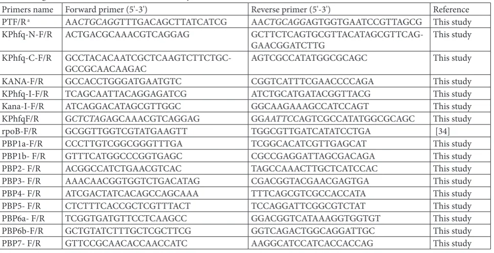 Table 2. Oligonucleotides used for PCR in this study.
