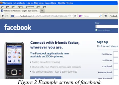 Figure 2 Example screen of facebook  