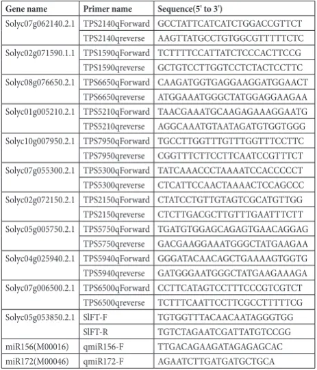table 1. Primers for qPCR.