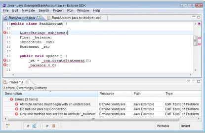 Figure 4: Notiﬁcations about violated restrictions.
