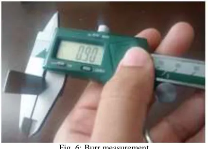 Fig. 6: Burr measurement 