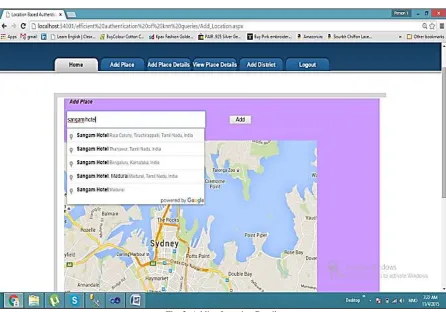 Fig. 2: Adding Location Details 
