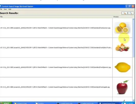 Fig. 4.7: Color layout is selected for image retrieval. 