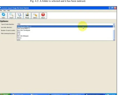 Fig. 4.2: A folder is selected and it has been indexed. 
