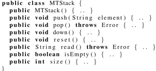 Figure 3: The public interface of Majster’s Traversable Stack