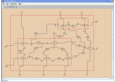 Figure 2: A hierarchical layout hypergraph corresponding a design diagram from Figure 1(b)