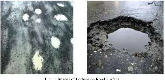 Fig. 1: Images of Pothole on Road Surface 