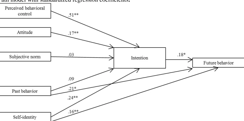 Figure 2 Path model with standardized regression coefficients