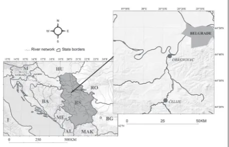 Fig. 1. Sampling sites on the Kolubara River.