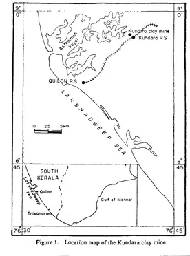 Figure 1. Location map of the Kundara clay mine 