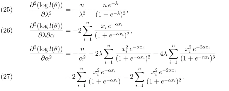 Table 1. MLEs and Standard deviations for some values of parameters.