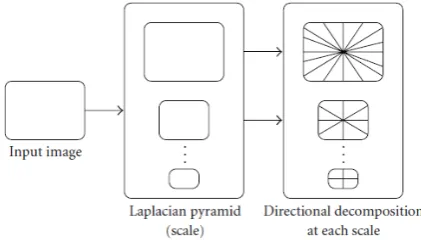Fig. 2  Pyramidal Directional Filter Bank Structure 