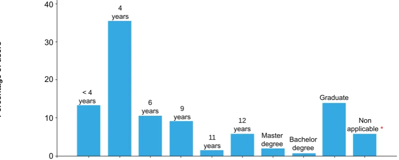 Figure 1 – Educational background of the users participating in this study * user aged below 18