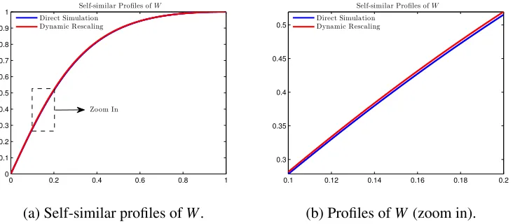 Figure 2.10: The self-similar proﬁles obtained from (2.4.14) and [40].