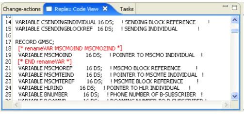 Figure 5: The annotated PLEX source code