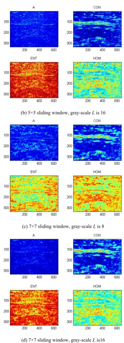 Figure 3.  Feature images with different sliding window and gray-scale 