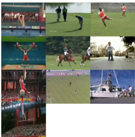 Figure 6: Sample frames from the UCF Sports datasetThe recognition results are given in Table 3