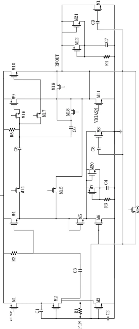 Fig. 1 General schematic of LNA core without biasing  