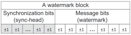 Figure 1. Frame structure for traditional spread spectrum watermarkingsystems