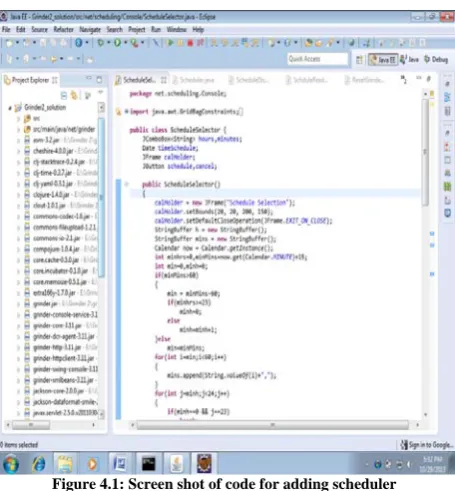 Figure 4.1: Screen shot of code for adding scheduler 