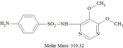 Figure 1.    Molecular structure of Sulfadoxine.