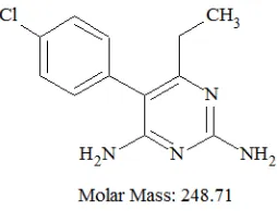 Figure 2.    Molecular structure of Pyrimethamine.